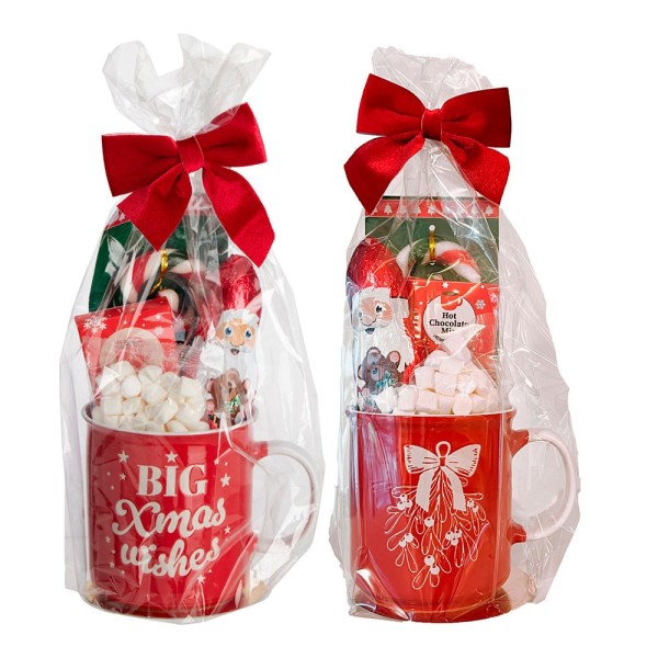 Taza navideña grande de regalo con dulces y cacao, modelos variados, 185 g